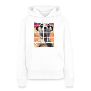 Meerkat Cute Mongoose Motif Retro Vintage - Women’s Premium Organic Hoodie - white - Front - Julia (174cm)