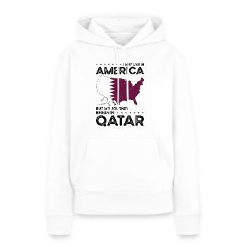 Geboren in Katar Katar Amerikaner USA - Frauen Premium Bio Hoodie - Weiß - Vorne - Julia (174cm)