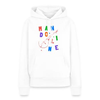 Mandoline - Bunte Buchstaben - Frauen Premium Bio Hoodie - Weiß - Vorne - Julia (174cm)
