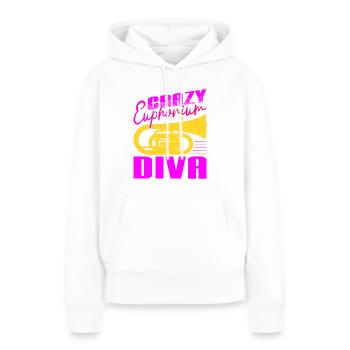 Crazy Euphorium Diva Baryton Cadeaux de joueur de baryton - Sweat à capuche Premium bio Femme - blanc - Devant - Julia (174cm)