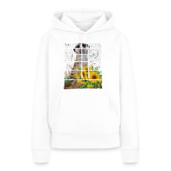 Meerkat Cute Mongoose Motif Retro Vintage - Women’s Premium Organic Hoodie - white - Front - Julia (174cm)