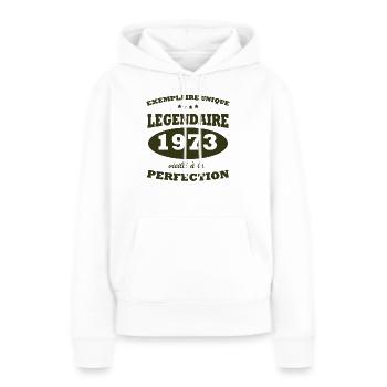 Vintage exemplaire unique 1973 Edition limitée - Sweat à capuche Premium bio Femme - blanc - Devant - Julia (174cm)