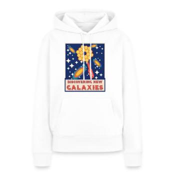 À la découverte de nouvelles galaxies - Sweat à capuche Premium bio Femme - blanc - Devant - Julia (174cm)