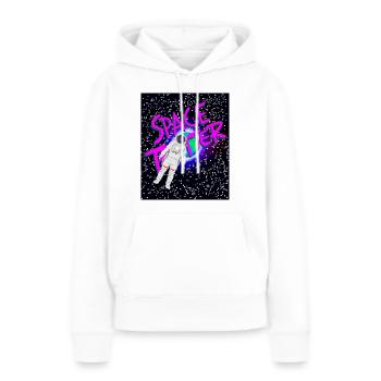 Astronaut and Space Trotter in pink - Women’s Premium Organic Hoodie - white - Front - Julia (174cm)