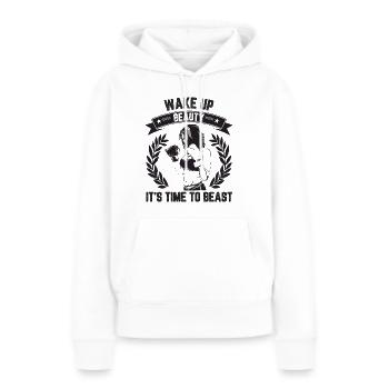 Wecken Sie die Schönheit auf, es ist an der Zeit, sie zu besiegen - Frauen Premium Bio Hoodie - Weiß - Vorne - Julia (174cm)