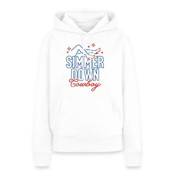 Simmer-Down-Cowboy - Frauen Premium Bio Hoodie - Weiß - Vorne - Julia (174cm)
