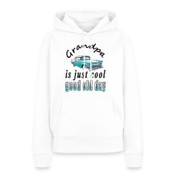 cooler Opa Oldtimer fahren cooles Auto Geschenk - Frauen Premium Bio Hoodie - Weiß - Vorne - Julia (174cm)