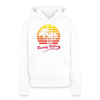 Beverly Hills - Sweat à capuche Premium bio Femme - blanc - Devant - Julia (174cm)