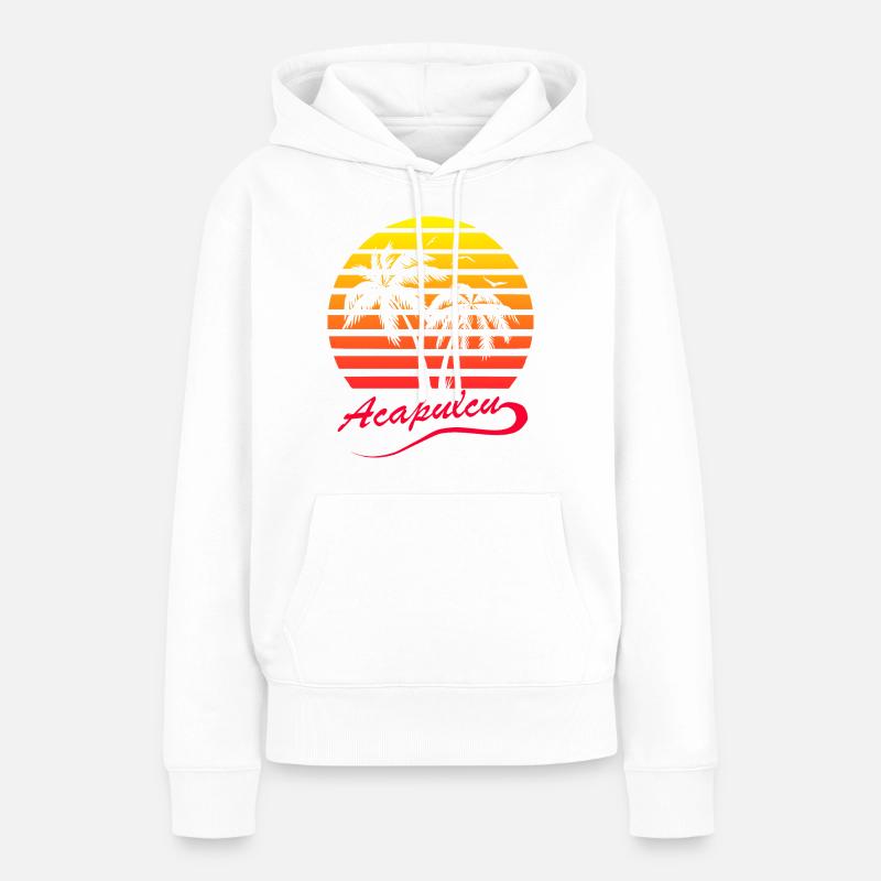 Acapulcu - Sweat à capuche Premium bio Femme - blanc