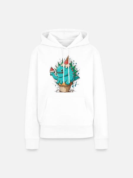 Stegosaurus Konditor - Frauen Premium Bio Hoodie - Weiß
