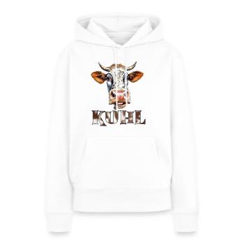Lustiges Kuh, Spruch Kuhl, Bauern Land - Frauen Premium Bio Hoodie - Weiß - Vorne - Julia (174cm)