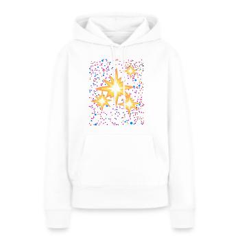 Étoiles et points - Univers - Sweat à capuche Premium bio Femme - blanc - Devant - Julia (174cm)