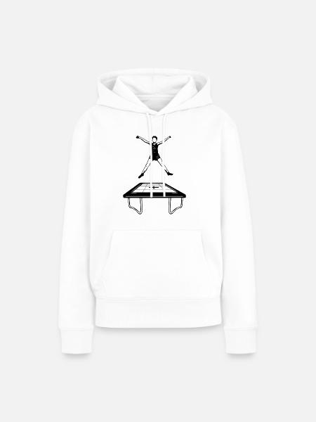 Trampolin Junge - Frauen Premium Bio Hoodie - Weiß