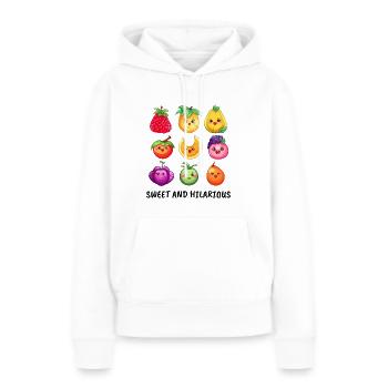 Sweet And Hilarious Fruit Cartoon - Women’s Premium Organic Hoodie - white - Front - Julia (174cm)