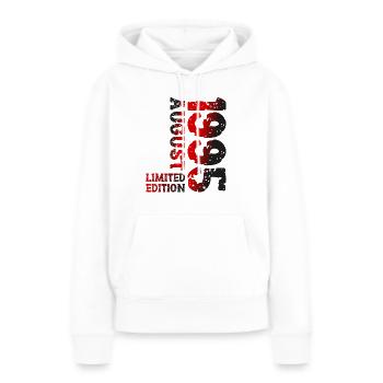 1995 August Limited Edition 28. Geburtstag Outfit - Frauen Premium Bio Hoodie - Weiß - Vorne - Julia (174cm)