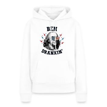Benjamin Franklin 4 juillet Hommes Drapeau américain - Sweat à capuche Premium bio Femme - blanc - Devant - Julia (174cm)
