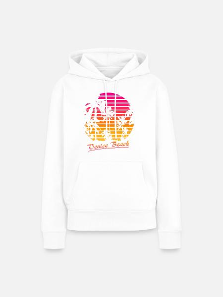 Venice Beach - Frauen Premium Bio Hoodie - Weiß