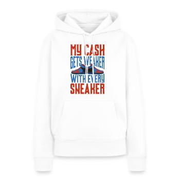 Collectionneur Sneakerhead - Sweat à capuche Premium bio Femme - blanc - Devant - Julia (174cm)