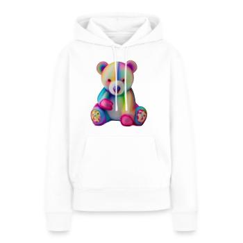 Mehrfarbiger Teddybär - Frauen Premium Bio Hoodie - Weiß - Vorne - Julia (174cm)