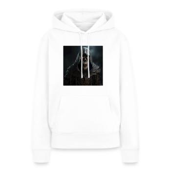 Chemises d’Halloween T-shirts graphiques, tasses, autocollants, casquette - Sweat à capuche Premium bio Femme - blanc - Devant - Julia (174cm)