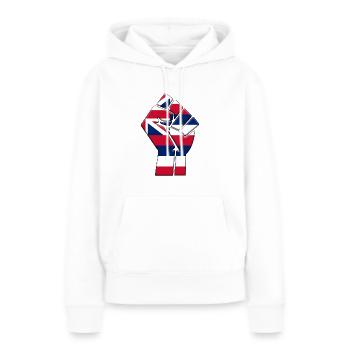 Bundesstaat Hawaii Flagge Stolz Eingeborenes Familienhaus - Frauen Premium Bio Hoodie - Weiß - Vorne - Julia (174cm)