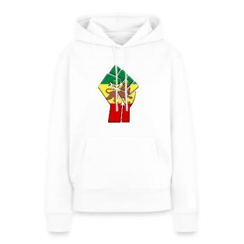 Drapeau rastafari - Sweat à capuche Premium bio Femme - blanc - Devant - Julia (174cm)