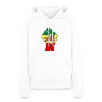 Drapeau rastafari - Sweat à capuche Premium bio Femme - blanc - Devant - Julia (174cm)
