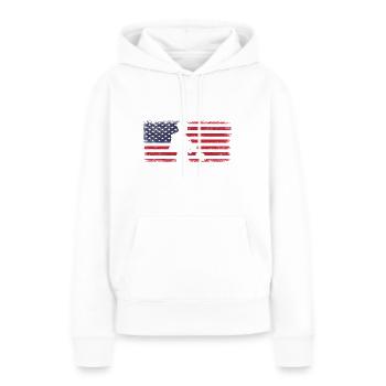 Stolze amerikanische Tante - Frauen Premium Bio Hoodie - Weiß - Vorne - Julia (174cm)