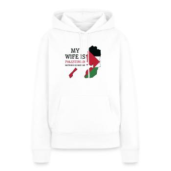 Nothing Scares Me My Wife Is Palestinian Husband - Women’s Premium Organic Hoodie - white - Front - Julia (174cm)