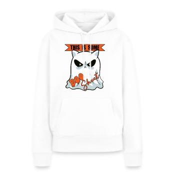 Ceci est un fantôme de chat boo sheet - Sweat à capuche Premium bio Femme - blanc - Devant - Julia (174cm)