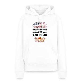 Mazedonischer Amerikanischer Patriot USA - Frauen Premium Bio Hoodie - Weiß - Vorne - Julia (174cm)