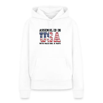 Mazedonischer Amerikanischer Patriot USA - Frauen Premium Bio Hoodie - Weiß - Vorne - Julia (174cm)