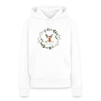 Couronne de l’Avent du renne - Sweat à capuche Premium bio Femme - blanc - Devant - Julia (174cm)
