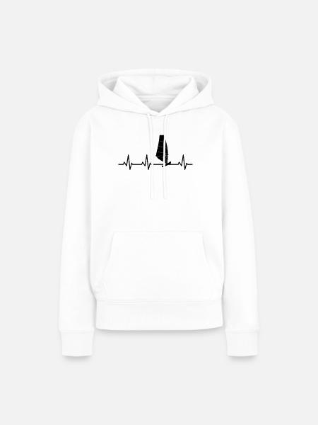 Windsurfer Herzklopfen - Frauen Premium Bio Hoodie - Weiß