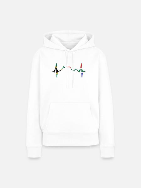 Kapstadt Skyline Herzschlag Südafrika Tafelberg - Frauen Premium Bio Hoodie - Weiß