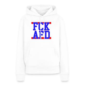 FCK AFD - Frauen Premium Bio Hoodie - Weiß - Vorne - Julia (174cm)
