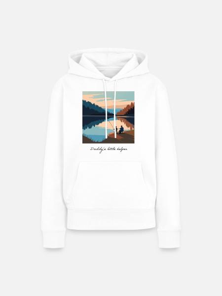 Papas kleiner Helfer - Frauen Premium Bio Hoodie - Weiß