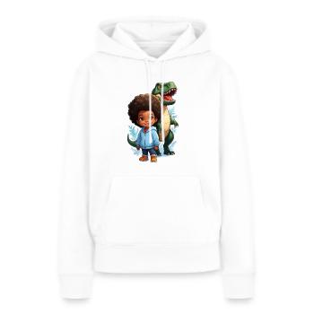 Christmas in the snow with Dino - Women’s Premium Organic Hoodie - white - Front - Julia (174cm)