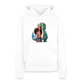 Sapin de Noël Dino - Sweat à capuche Premium bio Femme - blanc - Devant - Julia (174cm)