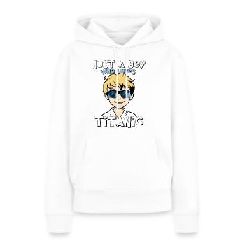 Les Titanic Ship Boys qui adorent le RMS Titanic - Sweat à capuche Premium bio Femme - blanc - Devant - Julia (174cm)