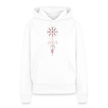 Aegishjalmur runenkette, nordisch - Frauen Premium Bio Hoodie - Weiß - Vorne - Julia (174cm)