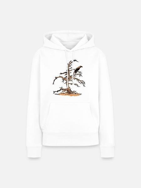 Rabe und Kiefer - Frauen Premium Bio Hoodie - Weiß