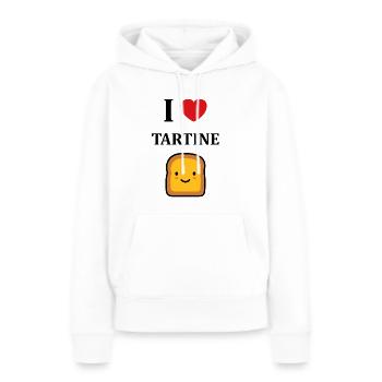 Tartine - Sweat à capuche Premium bio Femme - blanc - Devant - Julia (174cm)
