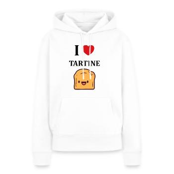Tartine - Sweat à capuche Premium bio Femme - blanc - Devant - Julia (174cm)