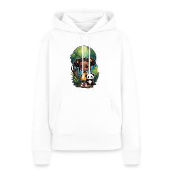 Idée cadeau Panda pour les enfants - Sweat à capuche Premium bio Femme - blanc - Devant - Julia (174cm)