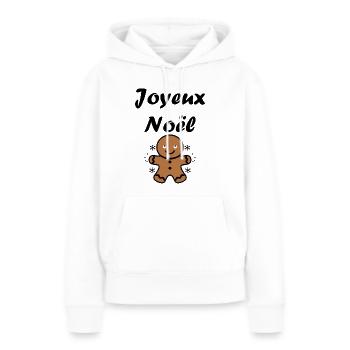 Joyeux noel pain d'épice - Sweat à capuche Premium bio Femme - blanc - Devant - Julia (174cm)