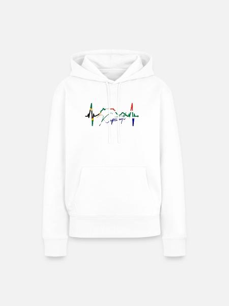 Kapstadt Skyline Herzschlag Südafrika Tafelberg - Frauen Premium Bio Hoodie - Weiß