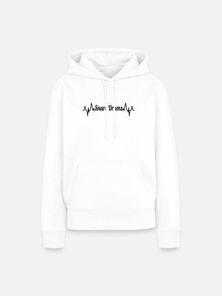 Trommel Herzlinie - Frauen Premium Bio Hoodie - Weiß