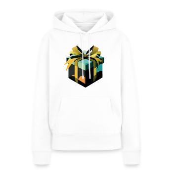 Cadeau - Sweat à capuche Premium bio Femme - blanc - Devant - Julia (174cm)