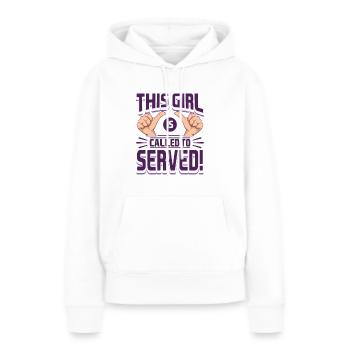 Missionnaire mormon SDJ Cette fille s’appelle - Sweat à capuche Premium bio Femme - blanc - Devant - Julia (174cm)